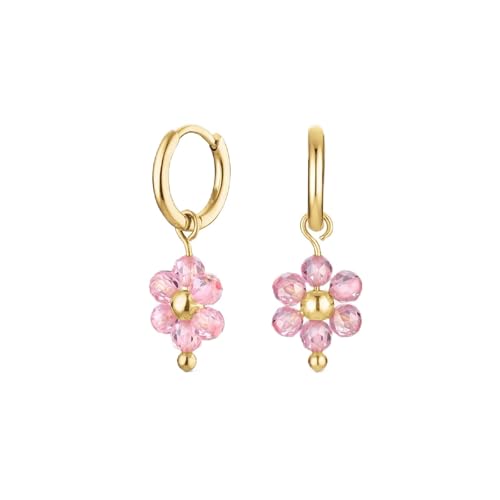 Rosefield Damen Ohrringe Pink Flower-bead Hoops Ohrstecker Schmuck JEPFG-J819 von Rosefield