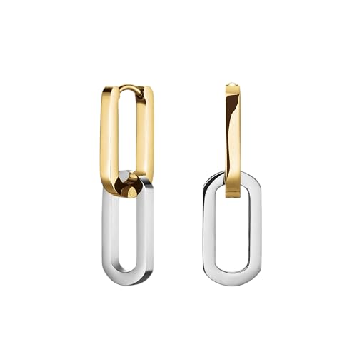 Rosefield Schmuck - Duotone Link Hoops - Silber Gold Duo - JEDLG-J712 von Rosefield