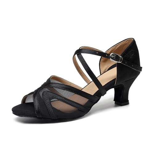 Rosefinch Damen Latein Tanzschuhe Salsa Tango Tanz Praxis Leistung Schuhe Schwarz 5cm Absatz 38EU von Rosefinch