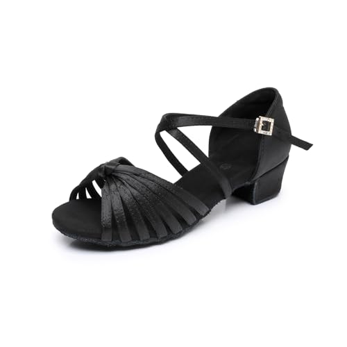 Rosefinch Latein Tanzschuhe für Mädchen Damen Salsa Tango Ballroom Praxis Tanzschuhe Schwarz 27EU von Rosefinch