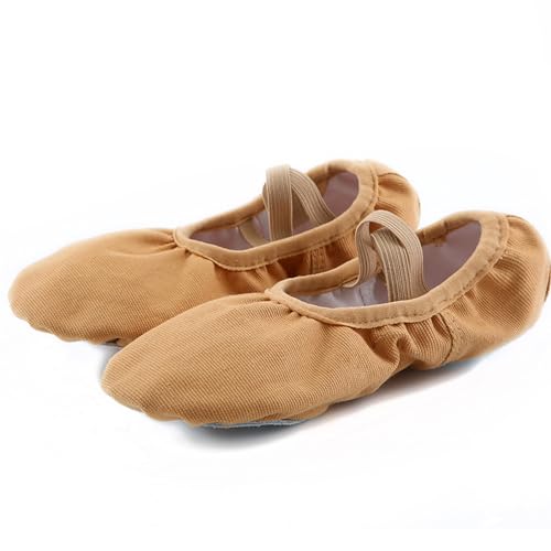 Rosefinch Tanzschuhe Ballettschuhe Ballettschläppchen hGeteilte Leder Sohle für Kinder Mädchen und Erwachsene.32EU-Braun/Rosa/Beige/Schwarz von Rosefinch