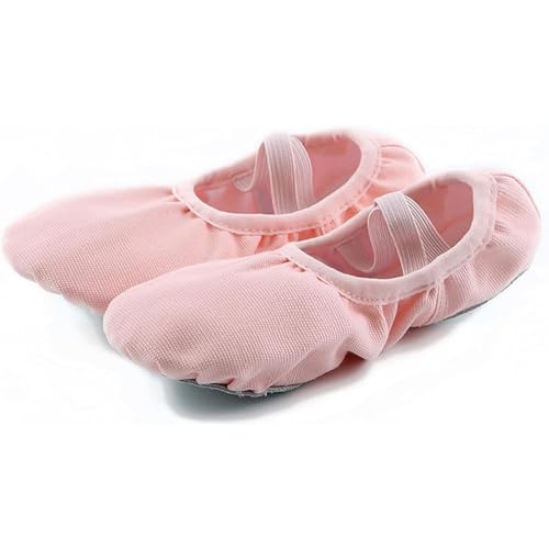 Rosefinch Tanzschuhe Ballettschuhe Ballettschläppchen hGeteilte Leder Sohle für Kinder Mädchen und Erwachsene.27EU-Rosa/Beige/Schwarz/Braun von Rosefinch