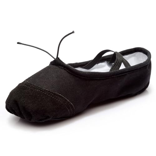 Rosefinch Tanzschuhe Ballettschuhe Ballettschläppchen hGeteilte Leder Sohle für Kinder Mädchen und Erwachsene.27EU-Schwarz/Rosa/Beige/Braun von Rosefinch