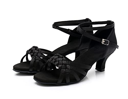 Tanzschuhe für Damen Professionelle Ballsaal Tanzschuhe Latein Salsa Bachata Performance Tanzschuhe, Schwarz 5 cm, 39 EU von Rosefinch