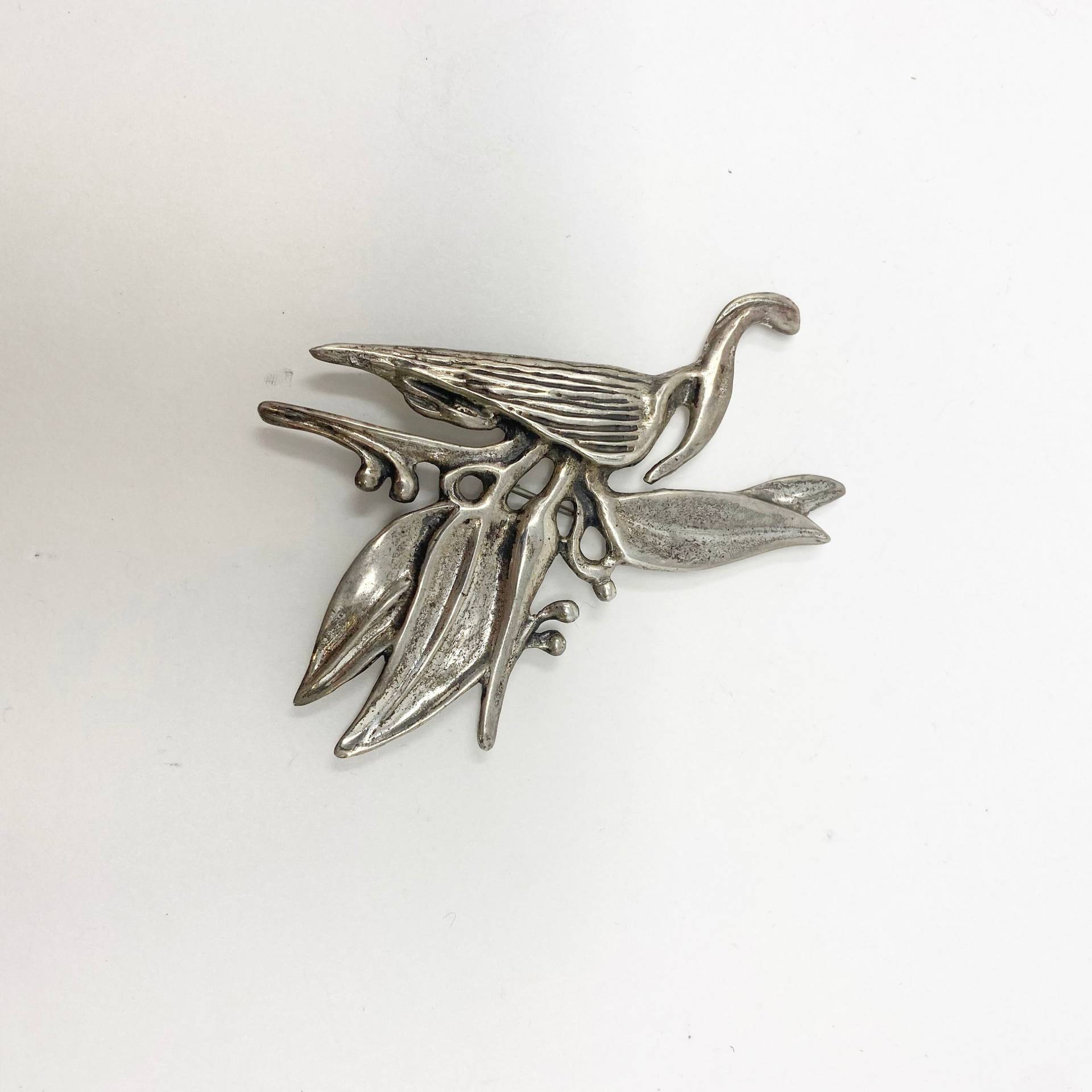 369 Vintage Ming Es Sterling Silber Paradiesvogel Brosche/Anstecknadel von Rosehillfinds