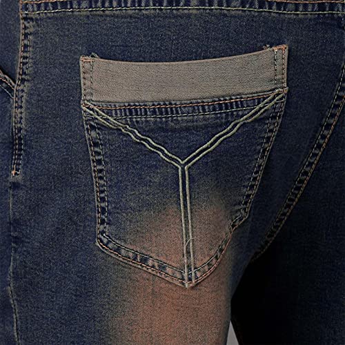 Roselan Herren hoch Schlaghosen ausgestellt Jeanshose Jeans Schlaghose mit großem Schlag Used Dunkelblaue von Roselan