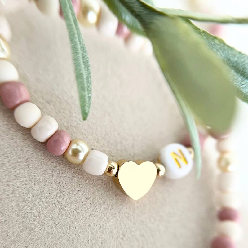 Diy Set Für Jga Frauen // Gold Oder Silber Personalisiert Mit Buchstabe Und Herz Rosa Beige Creme Weiß von RosemaryoliveDE