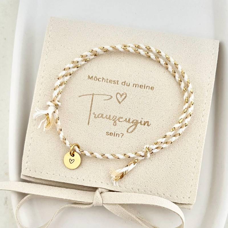 Knoten Armband Trauzeugin Fragen/Mit Schmuckbeutel von RosemaryoliveDE