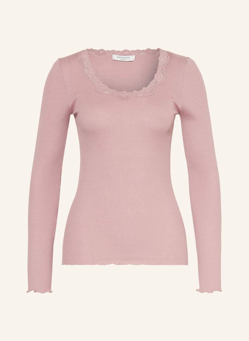 Rosemunde Longsleeve Babette Aus Seide Mit Spitzenbesatz rosa von Rosemunde