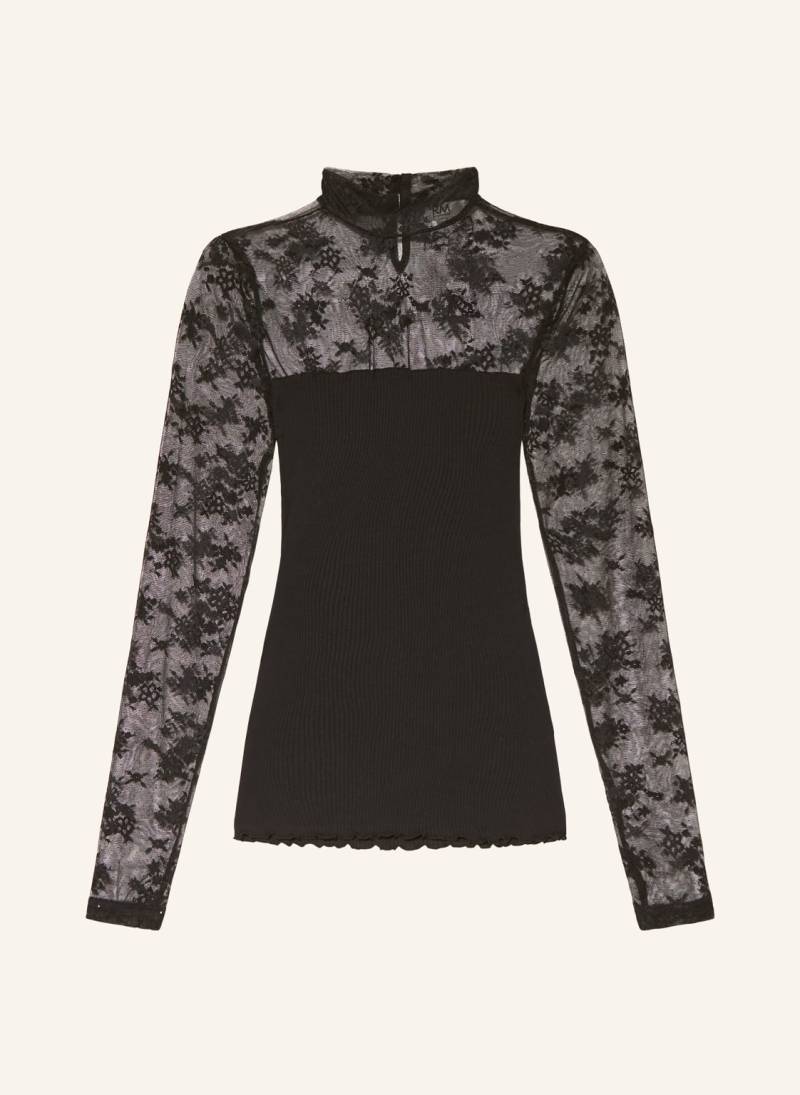 Rosemunde Longsleeve Balta Im Materialmix schwarz von Rosemunde