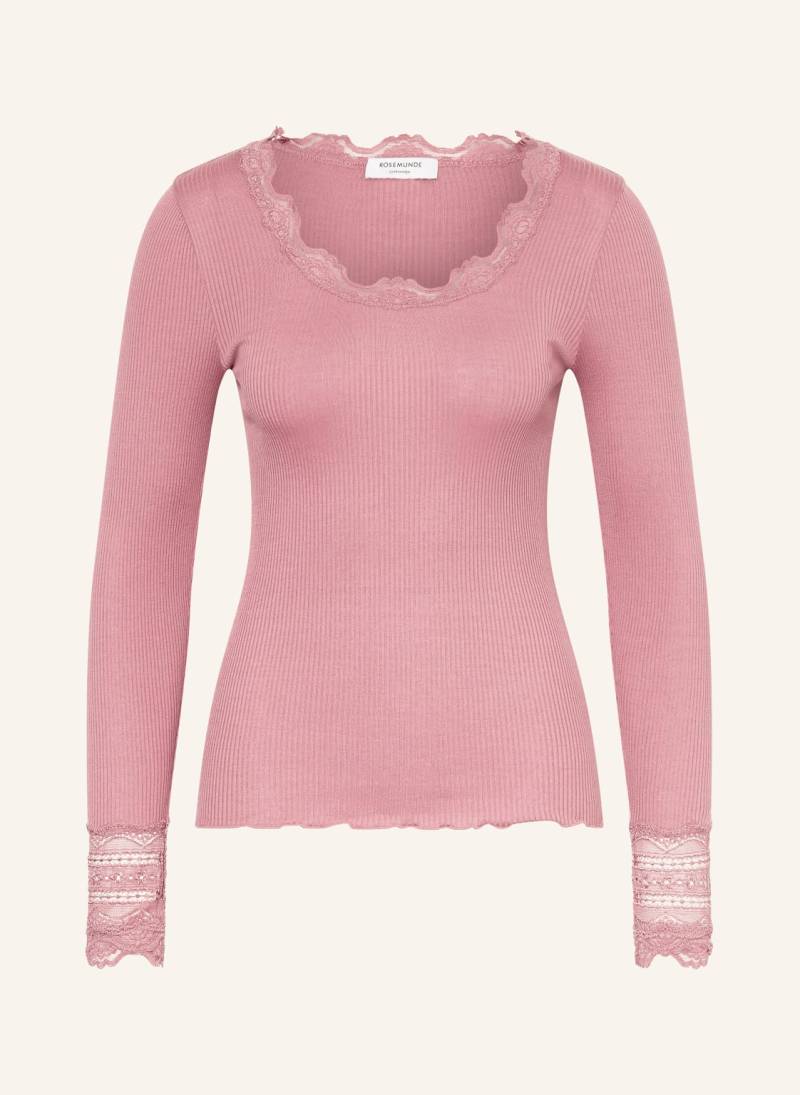 Rosemunde Longsleeve Benita Aus Seide Mit Spitze rosa von Rosemunde