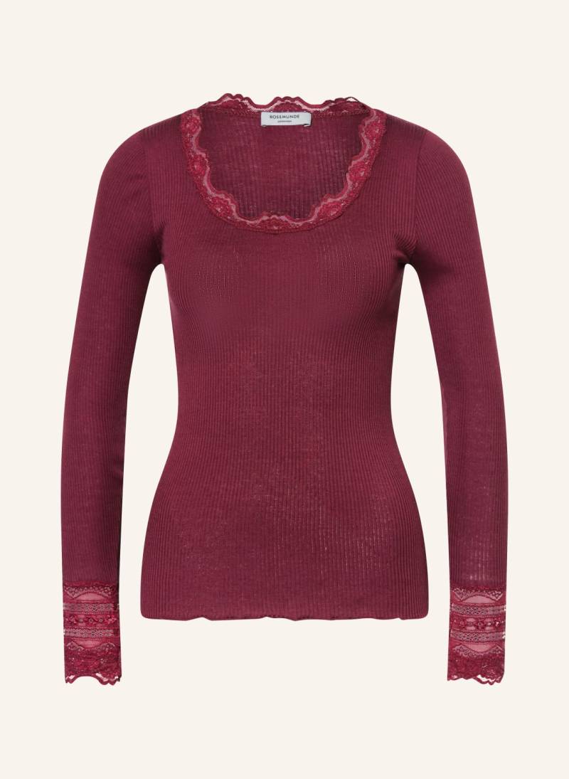 Rosemunde Longsleeve Benita Aus Seide Mit Spitze rot von Rosemunde