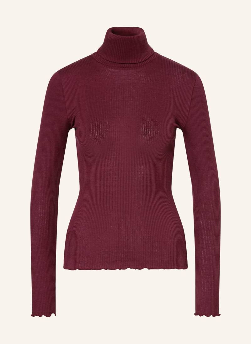 Rosemunde Rollkragenshirt Beatha Mit Seide rot von Rosemunde