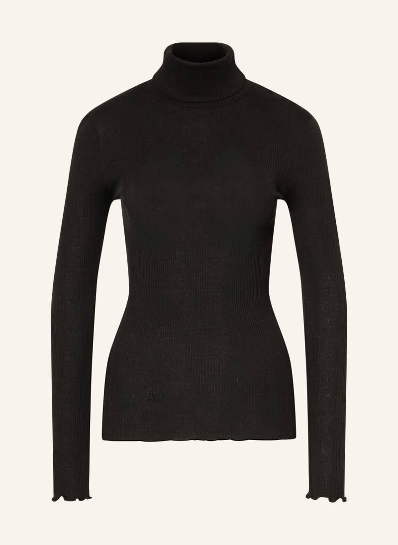 Rosemunde Rollkragenshirt Beatha Mit Seide schwarz von Rosemunde