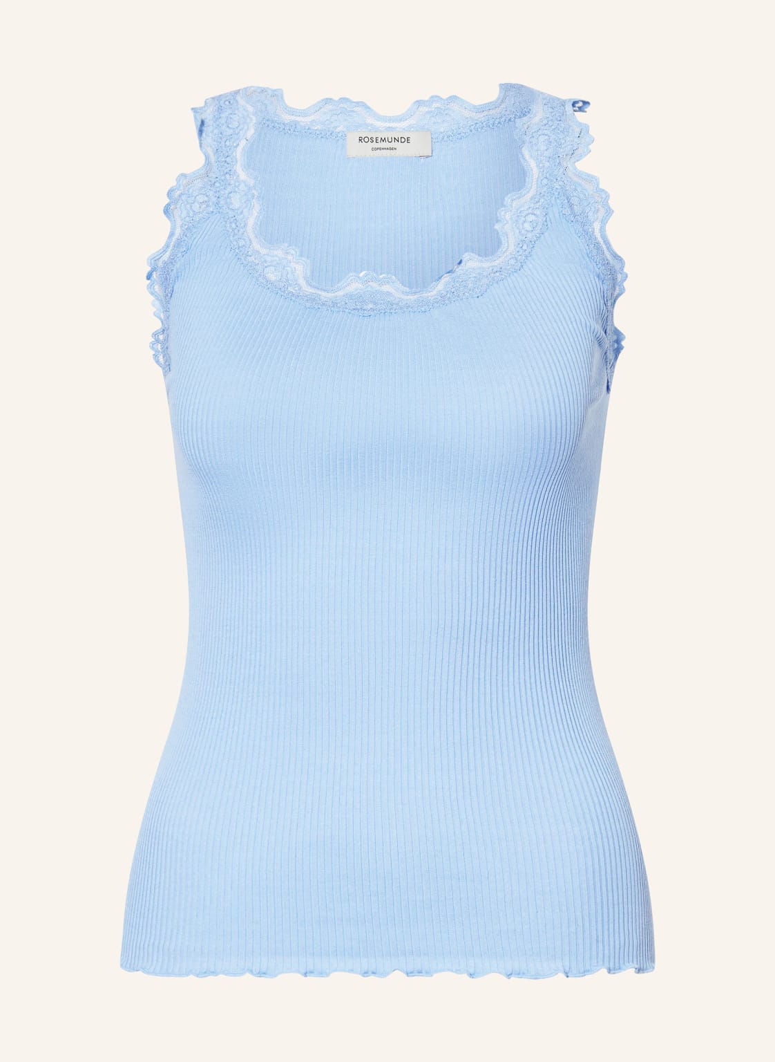 Rosemunde Seidentop Babette Mit Spitze blau von Rosemunde