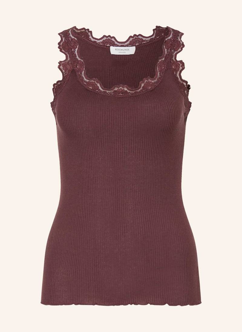 Rosemunde Seidentop Babette Mit Spitze rot von Rosemunde