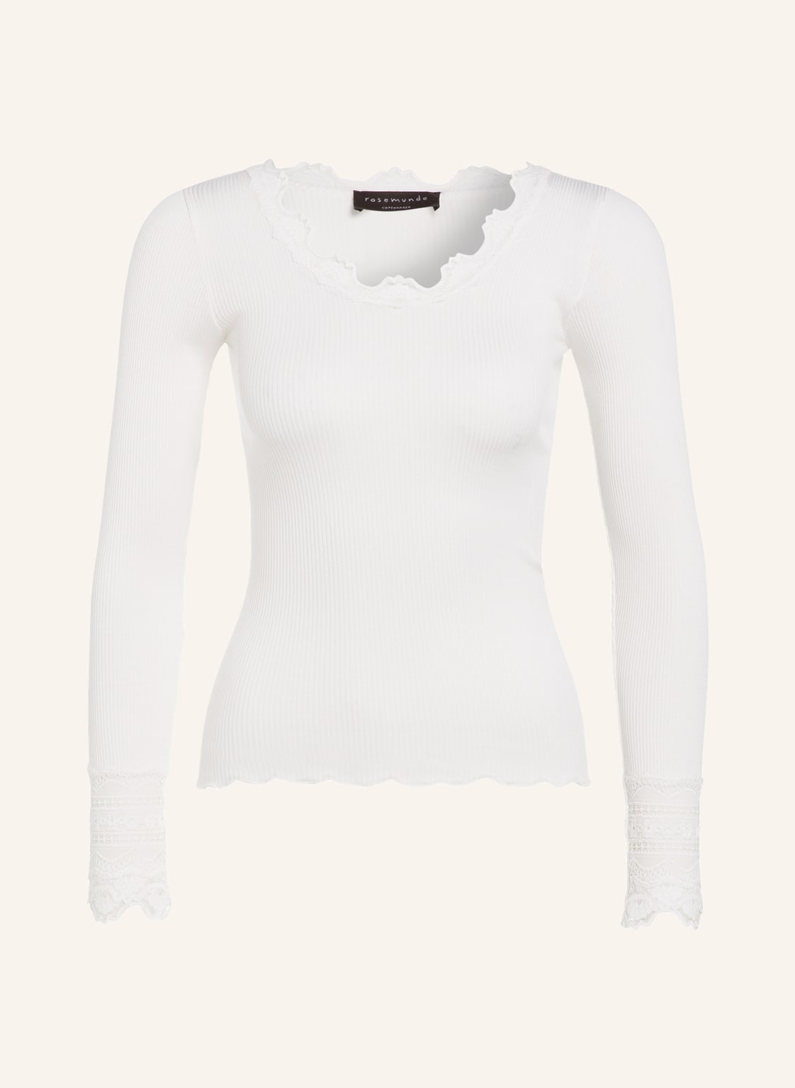 Rosemunde Longsleeve Aus Seide weiss von Rosemunde