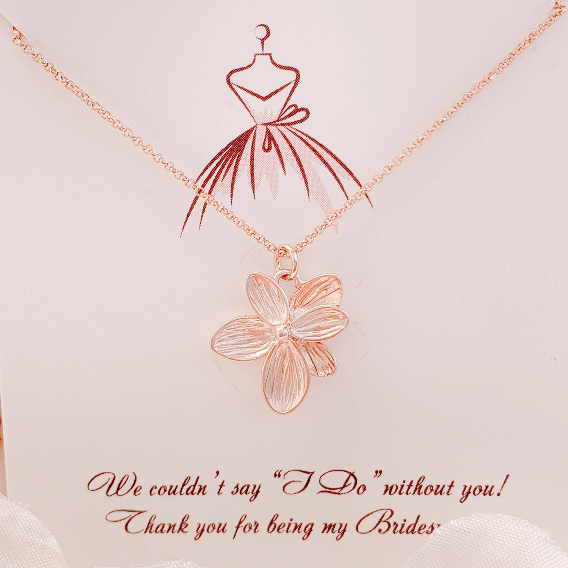 Orchidee Blumen Halskette - Vergoldet, Geschenk Brautjungfer von RosenVintageWedding