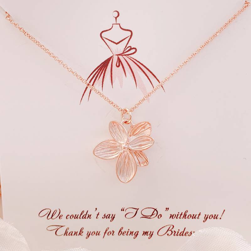 Orchidee Blumen Halskette - Vergoldet, Geschenk Brautjungfer von RosenVintageWedding