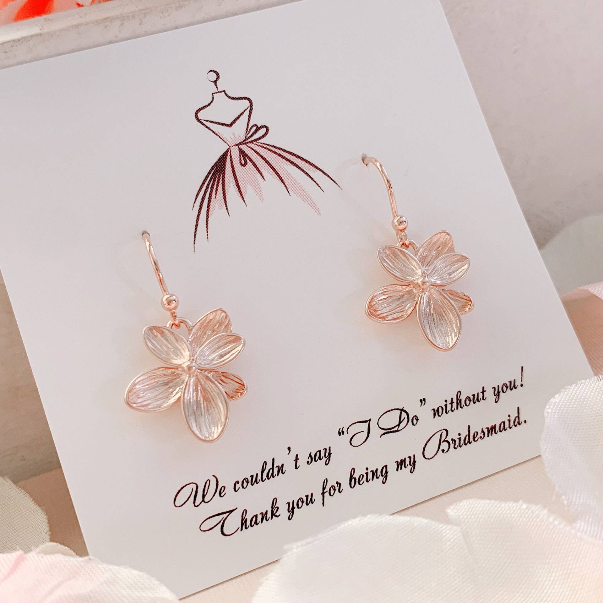 Orchidee Blumenmädchen Ohrringe - Brautjungfer Geschenk, Vergoldet von RosenVintageWedding