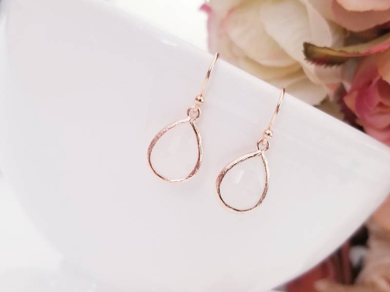 Weißer Opal Ohrringe, Rose Gold Plated Kristall, Brautjungfer Geschenk von RosenVintageWedding