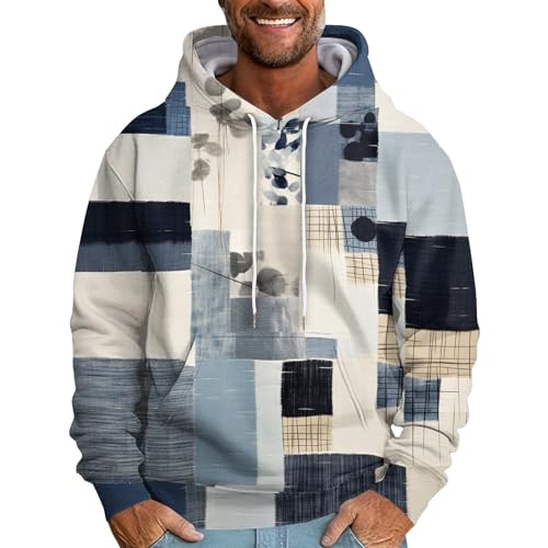 Kapuzenpullover Für Herren Sweatshirt Jacke Herren Pullover Herren Mit Kapuze Weihnachtspullover Herren Lustig Gestreifter Bedruckt Pullover Mit Kapuze Locker Partner Pullover Lustige Hoodie Weiß Xl von Rosennie