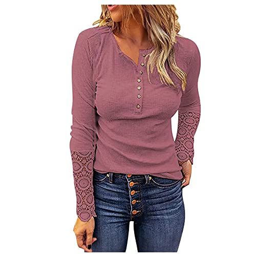 Longshirt spagettitops Damen Shirt Damen Kurzarm blusen Damen Kurzarm Shirt weiß Damen Off Shoulder Shirt Damen langes Tshirt Damen(Watermelon Red M) von Rosennie