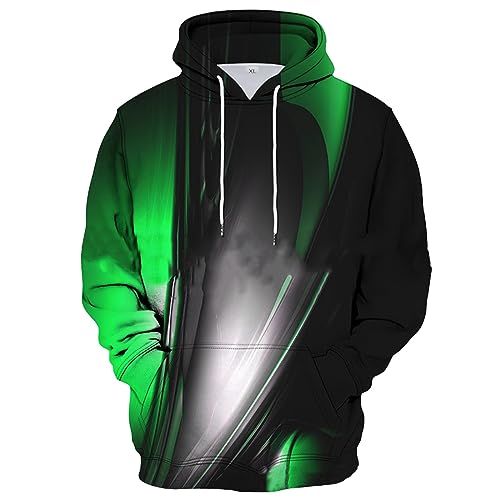 Oversized Hoodie Herren 3D Druck Kordelzug Kapuzenpullover Mit Taschen Loose Fit Kuschel Hoodie Baggy Sweatshirt Mit Kapuze Streetwear Y2K Hoodie Freizeit Hoodie Hooded Pullover von Rosennie