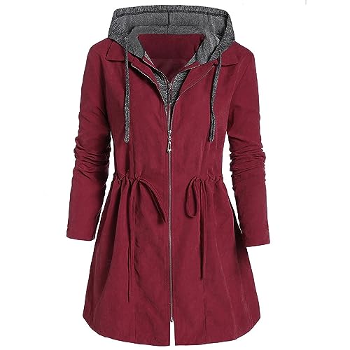 Rosennie Damen Mantel Trenchcoat Lang Wollmantel Umlegekragen Langarm Frauen Mittellanger Mantel Herbst Winter Elegant Einfarbig Frauenmantel Oversize Elegant Damen Übergangsjacke Wintermantel von Rosennie