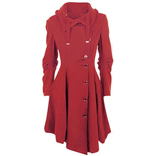 Rosennie Damen Mantel Trenchcoat Lang Wollmantel Umlegekragen Langarm Frauen Mittellanger Mantel Herbst Winter Elegant Einfarbig Frauenmantel Oversize Elegant Damen Übergangsjacke Wintermantel von Rosennie
