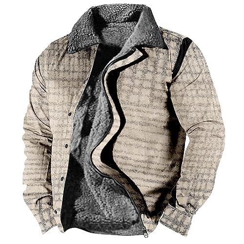 Rosennie Gefütterte Jacke Herren Kariertes Druck Fleecefutter Übergangsjacke Mit Taschen Winterjacke Mit Reißverschluss Warme Teddyfleece Jacke Cowboy Jacke Streetwear Trachtenjacke Holzfäller Jacke Rosennie Gefütterte Jacke Herren Kariertes Druck Fleecefutter Übergangsjacke Mit Taschen Winterjacke Mit Reißverschluss Warme Teddyfleece Jacke Cowboy Jacke Streetwear Trachtenjacke Holzfäller Jacke von Rosennie