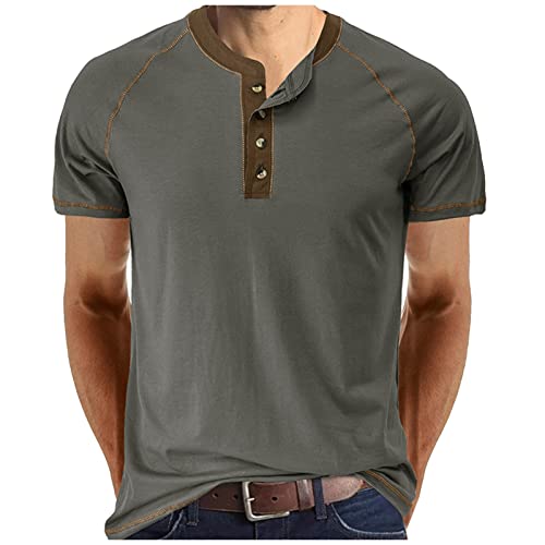 Poloshirt,T Shirt Herren Rundhals Einfarbiges Knopfleiste Sommer T Shirt Kurzarm Stretch Poloshirt Mit Brusttasche Regular Fit Sport Tshirt Funktionsshirt von Rosennie