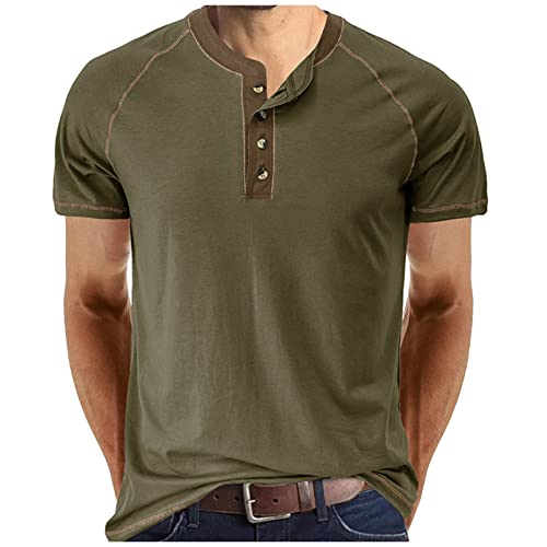 Poloshirts,T Shirt Herren Rundhals Einfarbiges Knopfleiste Sommer T Shirt Kurzarm Stretch Poloshirt Mit Brusttasche Regular Fit Sport Tshirt Funktionsshirt von Rosennie