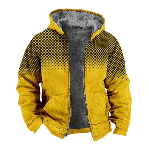 Übergangsjacke Herren Leichte Daunenjacke Herren Softshell Jacke Herren Steppjacke Herren Übergangsjacke Geometrischer Druck Mit Kapuze Oversized Hoodie Jacke Mit Reißverschluss (Orange, 7Xl) von Rosennie