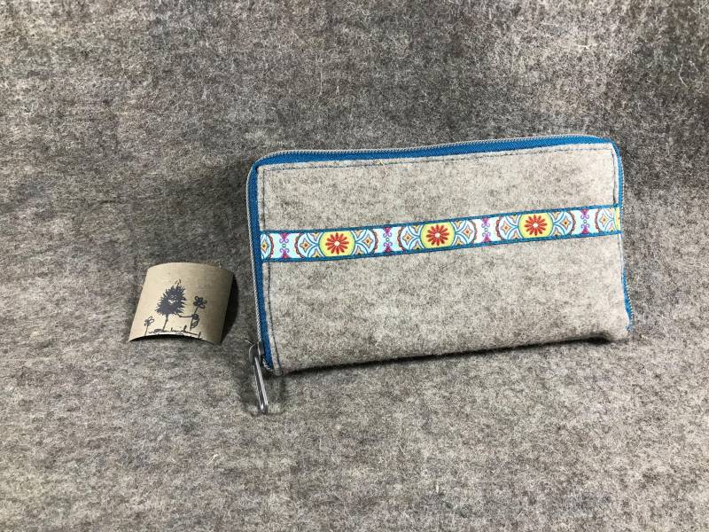 Geldbeutel, Genäht, Handgefertigt, Filz, Stoff von RosenrabeSchaetze