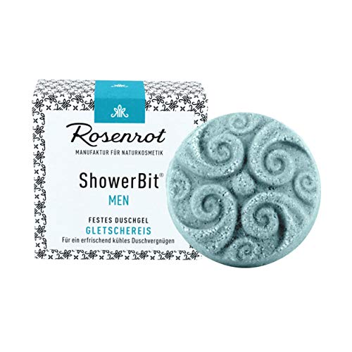 Rosenrot Naturkosmetik - ShowerBit® MEN - festes Duschgel Gletschereis - 60g - Für ein erfrischend kühles Duschvergnügen von Rosenrot Naturkosmetik