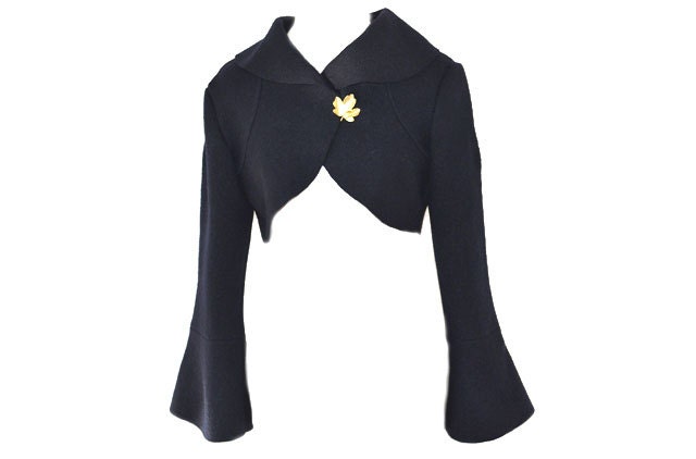 Bolero Wolljacke Wollwalk in Marine Navy Gr.xs-L Nach Maß von RosenrotMode