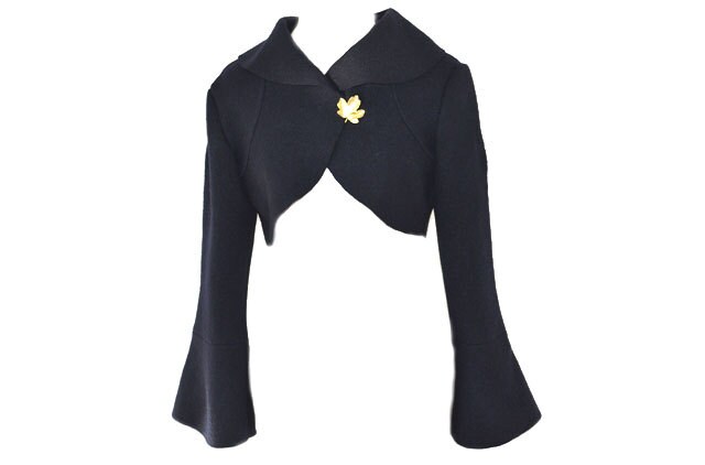 Bolero Wolljacke Wollwalk in Marine Navy Gr.xs-L Nach Maß von RosenrotMode