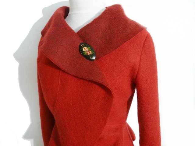 Damen Walkjacke Bolerojacke , Rot Gr.xs-L von RosenrotMode