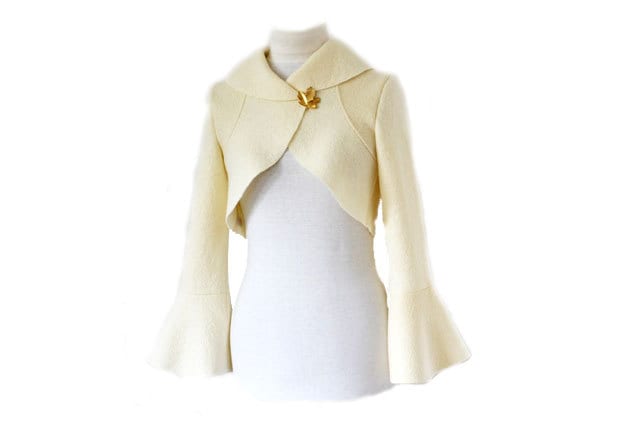 Damen Wolljacke Hochzeit Bolerojacke Braut in Creme Weiß Ecru Gr.xs-xl Nach Maß von RosenrotMode