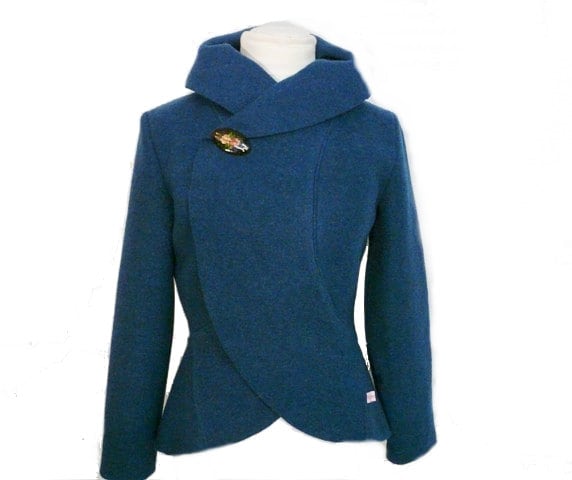Walk Wolle Bolero Jacke, Petrol Gr.xs-L von RosenrotMode