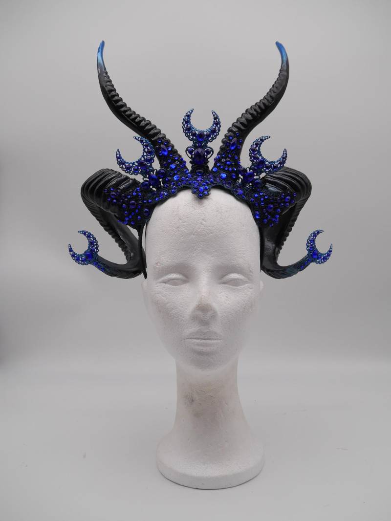 Nyx Douple Horns ~ Gothic Hörner Fantasy Kopfschmuck Moon Hexe Festival Occult Wicca Maleficent - Double Horns von Rosenrotdesign