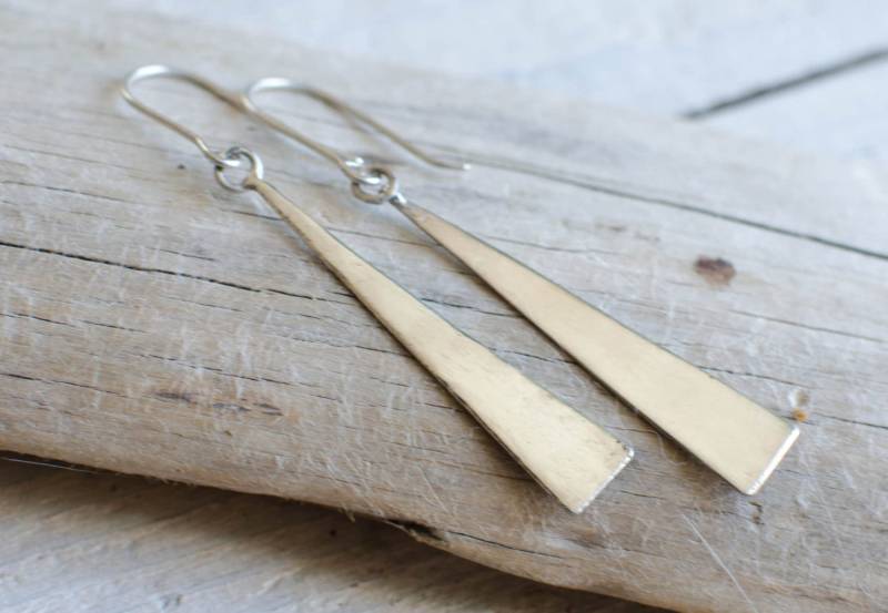Massive Silberohrringe, Lange Dreiecksohrringe, Minimalistisch, Modern Massive Silberohrringe, Lange Dreiecksohrringe, Minimalistisch, Modern von Rosepoudre
