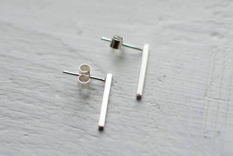 Ohrstecker Aus Massivem Silber, Balken, Minimalistisch, Zart, Kreis, Modern Ohrstecker Aus Massivem Silber, Balken, Minimalistisch, Zart, Kreis, Modern von Rosepoudre