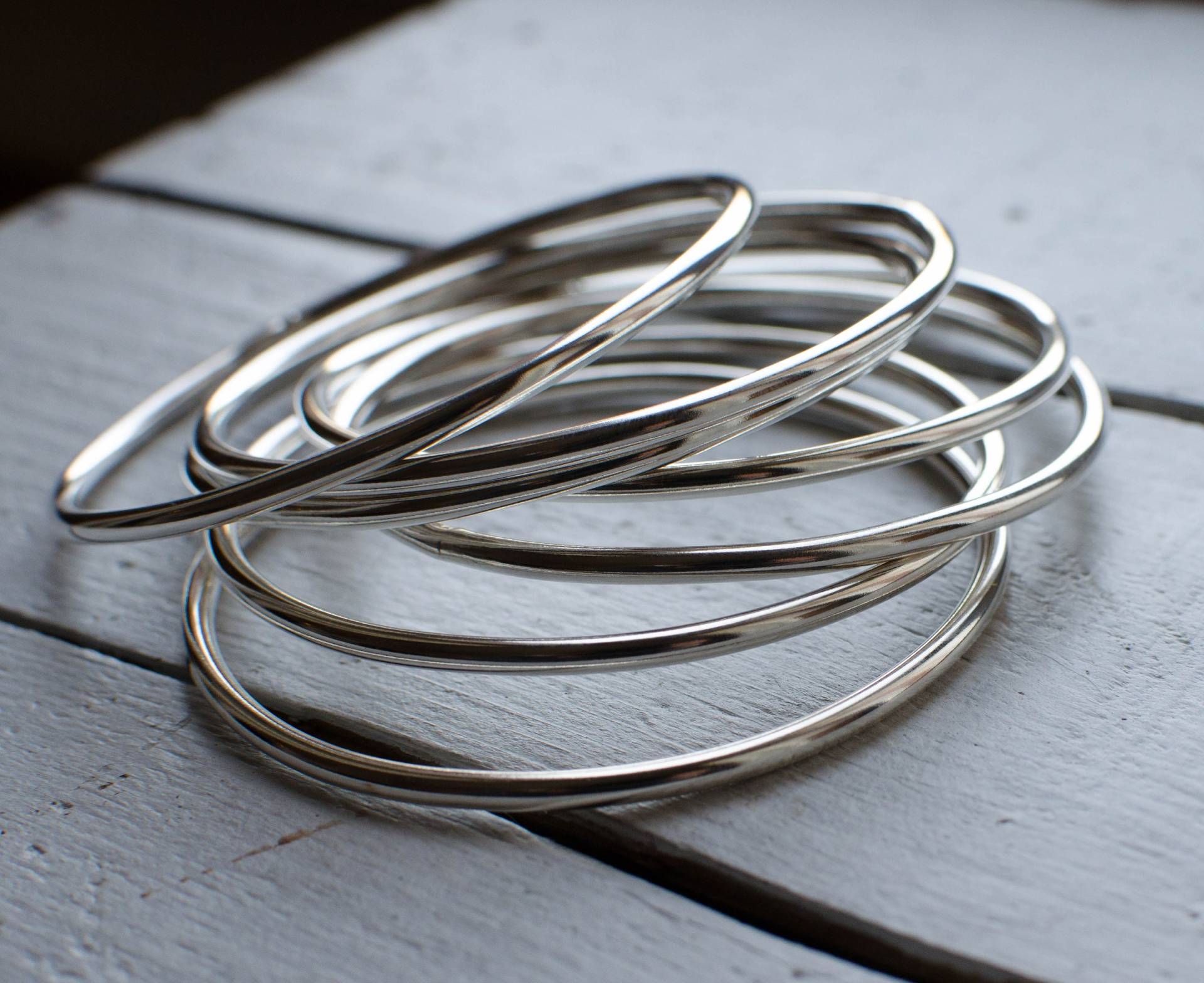 Set Aus 3 Armreifen Massivem Silber, Mm Wöchentlich, Auf Bestellung, Schlicht, Zeitlos, Minimalistisch Set Aus 3 Armreifen Massivem Silber, Mm Wöchentlich, Auf Bestellung, Schlicht, Zeitlos, Minimalistisch von Rosepoudre