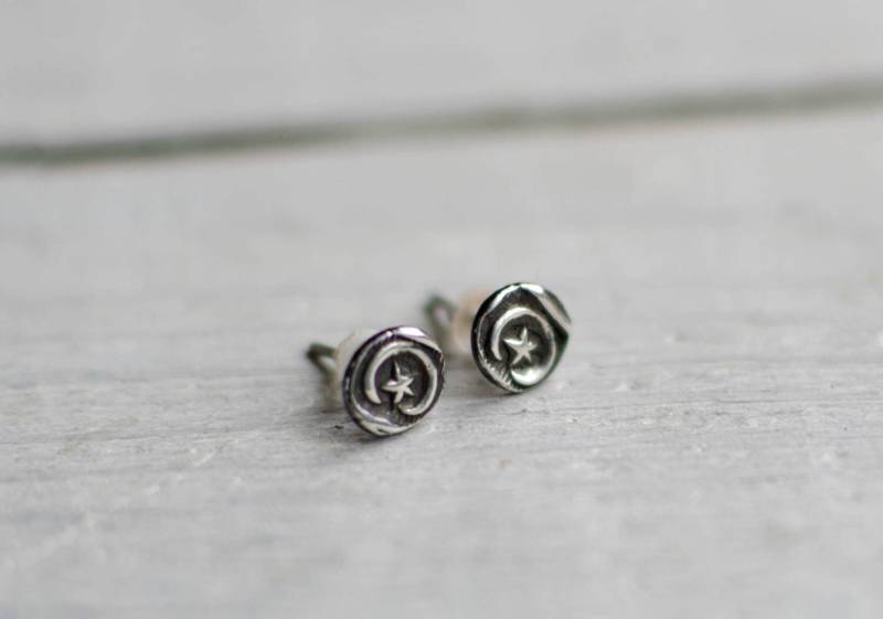 stern-Ohrstecker Aus Massivem Silber | 925, Schwarz-Weiß, Geschenk stern-Ohrstecker Aus Massivem Silber | 925, Schwarz-Weiß, Geschenk von Rosepoudre