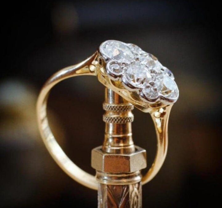 2.25Ct Rundschliff Diamantring, Art-Deco-Ring, Zweifarbiger Ring, Antiker Vintage Verlobungsring, Ehering, Geschenk Für Sie von Rosewinejewel