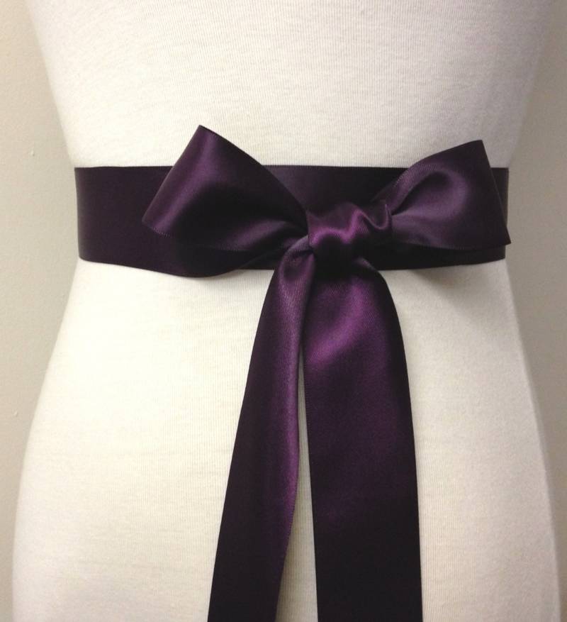 1, 5 Zoll | 3, 8 cm Oder 38 Mm Band Schärpe-Aubergine Lila Gürtel-Blumen-Mädchen Schärpe-Braut Schärpe-Brautjungfer Schärpe-Hochzeit Schärpe-Satin von RoseybloomBoutique