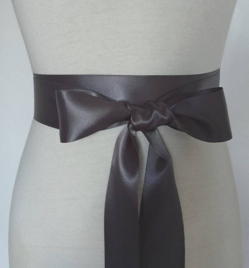 1, 5 Zoll | 3, 8 cm Oder 38 Mm Band Schärpe-Charcoal Sash-Dunkelgrau Gürtel-Blumen-Mädchen Schärpe-Braut Gürtel-Brautjungfer Schärpe-Hochzeit von RoseybloomBoutique