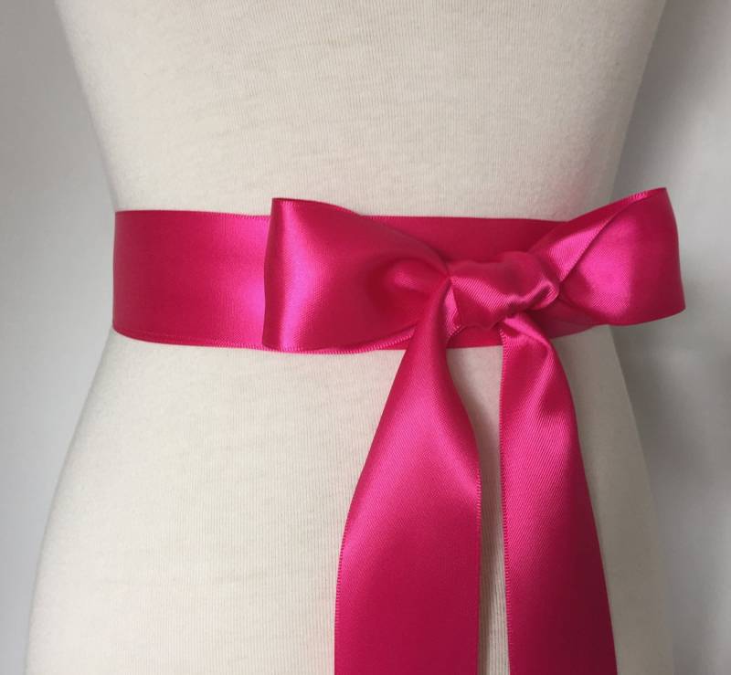 1, 5 Zoll | 3, 8 cm Oder 38 Mm Band Schärpe-Fuchsia Schärpe-Dark Hot Pink Gürtel-Blumen-Mädchen Schärpe-Braut Schärpe-Brautjungfer von RoseybloomBoutique